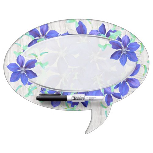 Bold and Beautiful Purple Clematis Flowers Dry_Erase Board