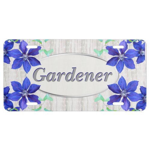 Bold and Beautiful Purple Flowers For Gardner License Plate