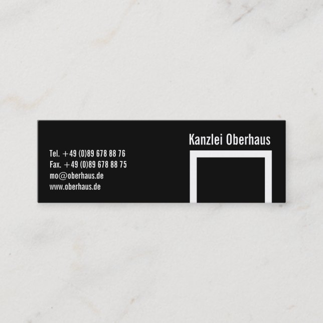 Bold and Black  Mini Business Card (Front)