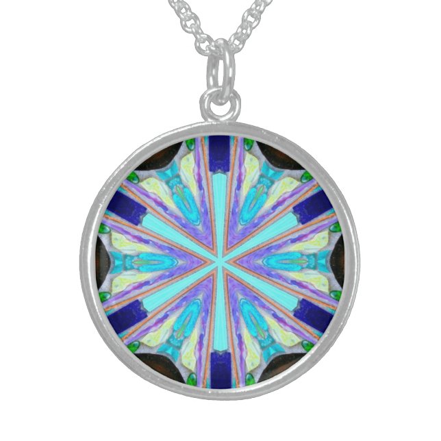 bold and blue six-sided star necklace (Front)