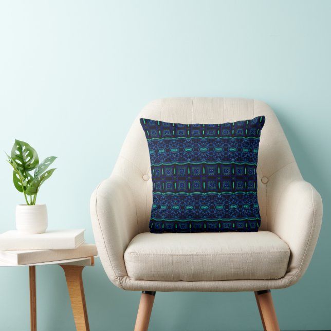 Bold and Blue Throw Pillow (Chair)