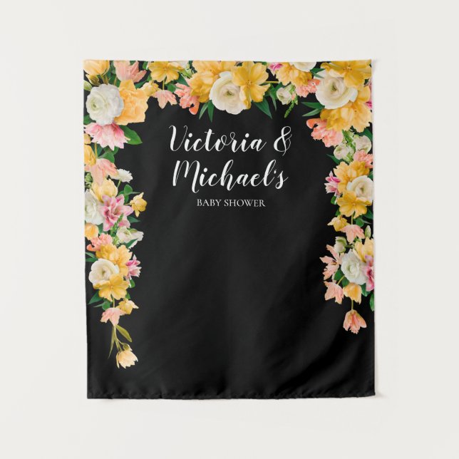 Bold and Bright Bridal Shower Floral backdrop (Front)