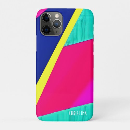 Bold and Bright Colorblock Modern Monogram iPhone 11 Pro Case