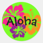 Bold and Bright Hawaiian Flowers Classic Round Sticker