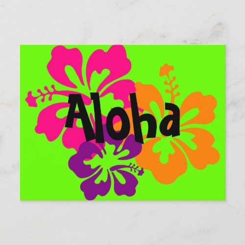 Bold and Bright Hawaiian Flowers Postcard