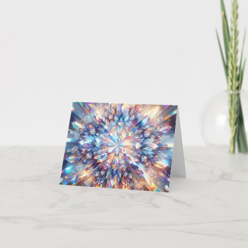 Bold and Bright Holographic Crystal Blank Card