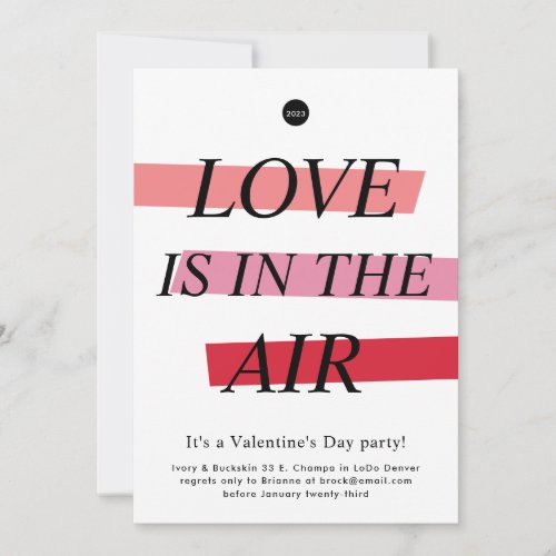 Bold and Bright Modern Valentines Day Party Invitation