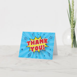 Bold and Bright Pop Art Retro Letterpress Thank You Card