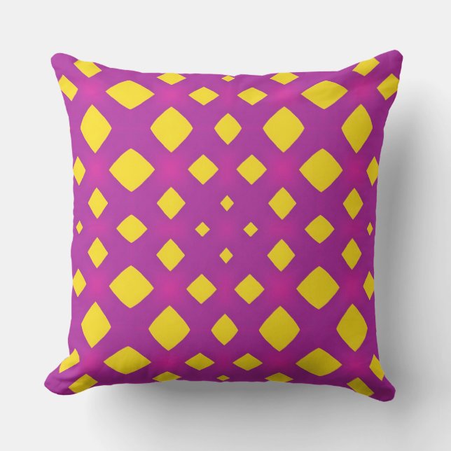 Bold and Bright Purple Yellow Outdoor Cushion (Front)