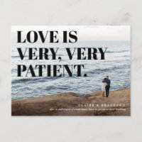 Bold and Cheeky Typographic Wedding Postponed Announcement Postcard