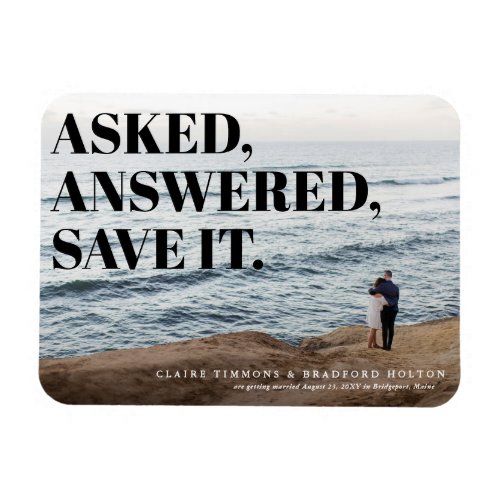 Bold and Cheeky Typographic Wedding Save the Date Magnet