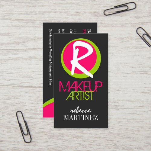 Bold and Colorful Monogram Business Cards