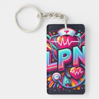 Bold and Colorful Nurse Graphic Neon Pop Art Keychain