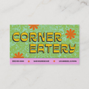 Bold and Colorful Retro Business Card