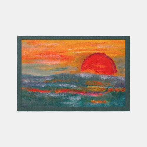 Bold and colorful Sun on the water 6x4 Outdoor Rug