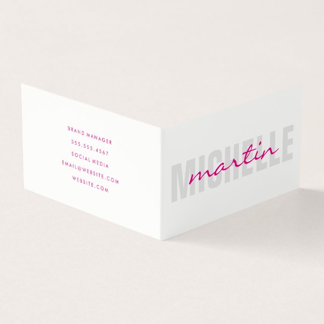 Bold and Cursive Text Business Card (Outside)
