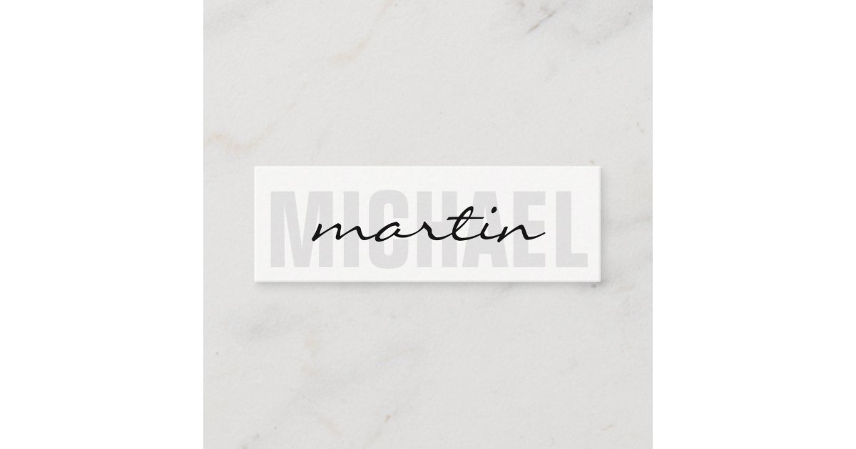 Bold and Cursive Text Mini Business Card | Zazzle