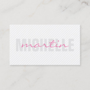 Bold and Cursive Text (pink) Business Card