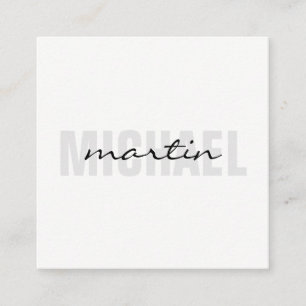 Bold and Cursive Text Square Business Card