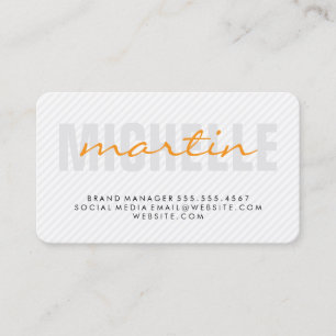 Bold and Cursive Text Stripes Business Card