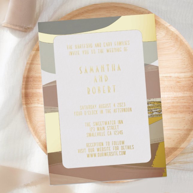 Bold and Edgy Olive Green Wedding Foil Invitation (Creator Uploaded)