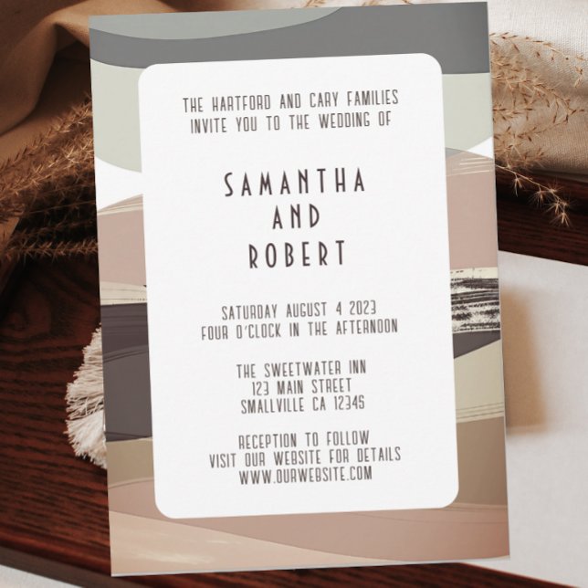 Bold and Edgy Olive Green Wedding Invitation (Creator Uploaded)