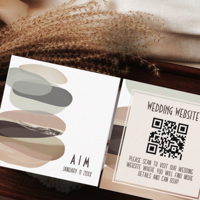 Bold and Edgy Olive Green Wedding QR Code Enclosure Card (Creator Uploaded)