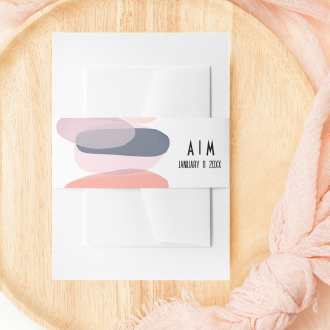 Bold and Edgy Pink and Purple Wedding Monogram Invitation Belly Band (Creator Uploaded)