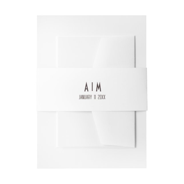 Bold and Edgy Wedding Monogram Invitation Belly Band (Front Example)