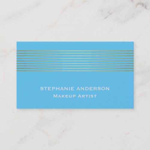 Bold and Elegant Gold Striped Makeup Artist Business Card