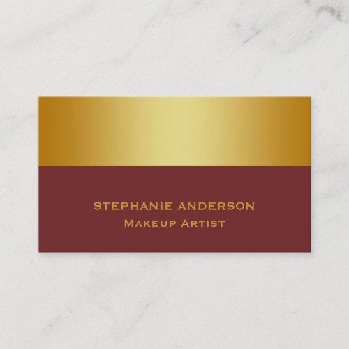 Bold and Elegant Purple Gold Striped Makeup Artist Business Card