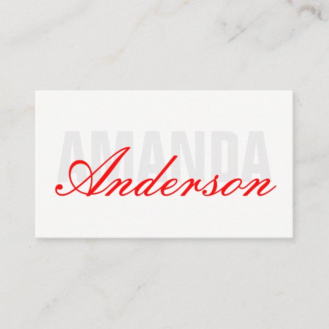 Bold and Fancy Text Business Card (Front)