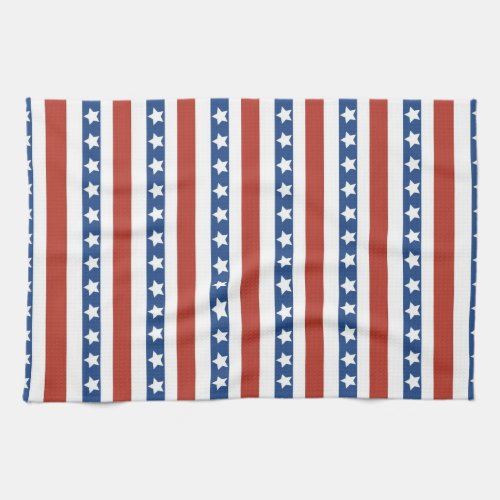Bold and Fun 4th of July Stars and Stripes Pattern Kitchen Towel