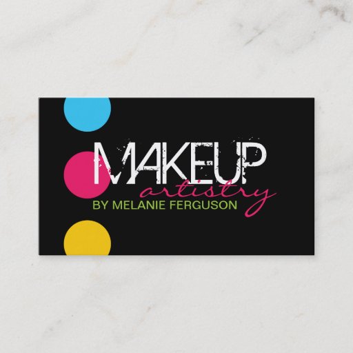 Customizable BOLD and HIP MAKEUP ARTIST BUSINESS CARD