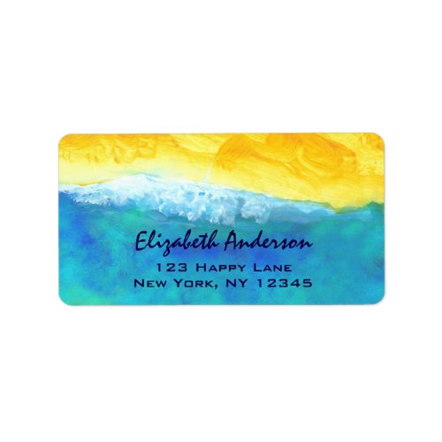 Bold and Lively Abstract Seascape Painting Label