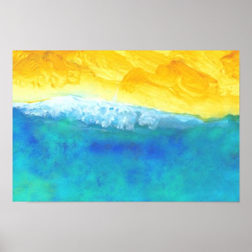 Bold and Lively Abstract Seascape Painting Poster
