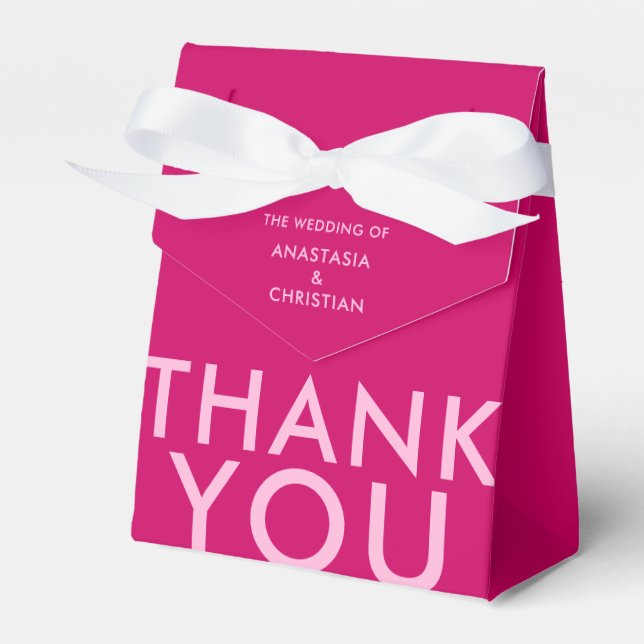 Bold and Modern Magenta Favor Box (Front Side)