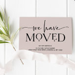 Bold and Modern | Moving Announcement Postcard<br><div class="desc">These seriously modern moving announcements feature elegant,  ornamental black text on a neutral,  rosy beige background color for a fresh new look that is still timeless and classy. A stylish way to let friends and family that you have moved to a new home!</div>
