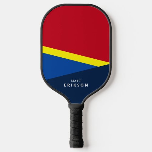 Bold and Modern Stripes With Custom Name Pickleball Paddle