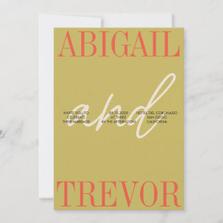 Bold and Retro Wedding Invitation