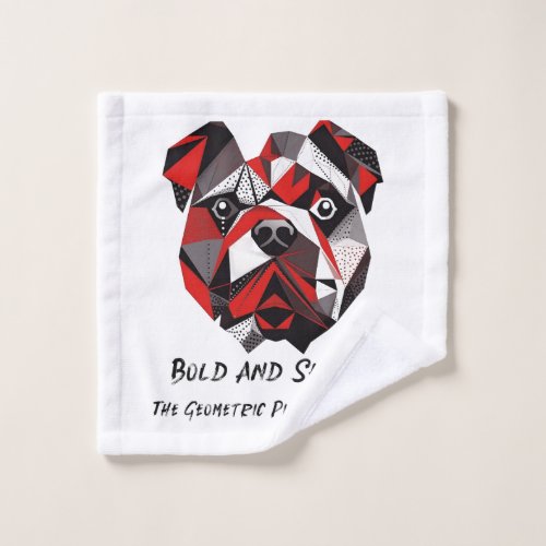 Bold and sharp the Geometric Pit Bull Style Wash Cloth