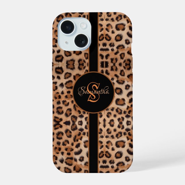 Bold and Stylish: Personalized Leopard Print  Case (Back)