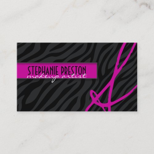 Bold and Stylish Zebra Print Business Card