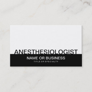 bold ANESTHESIOLOGIST Business Card