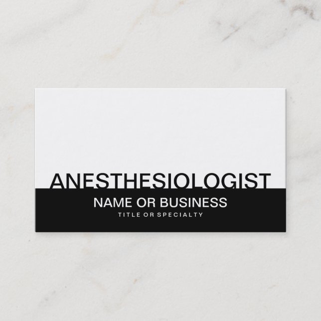 bold ANESTHESIOLOGIST Business Card (Front)