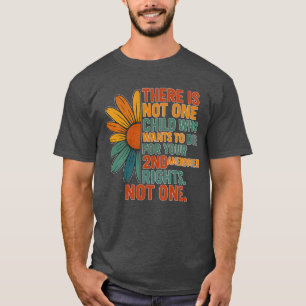 Bold Anti-Gun Statement with Colorful Daisy Art T-Shirt
