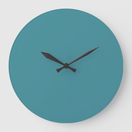 Bold Aqua Solid Color Pairs Satin Rolling Surf Large Clock