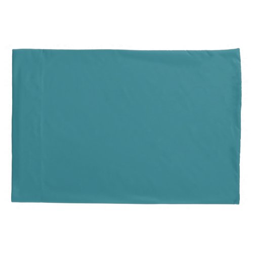 Bold Aqua Solid Color Pairs Satin Rolling Surf Pillow Case