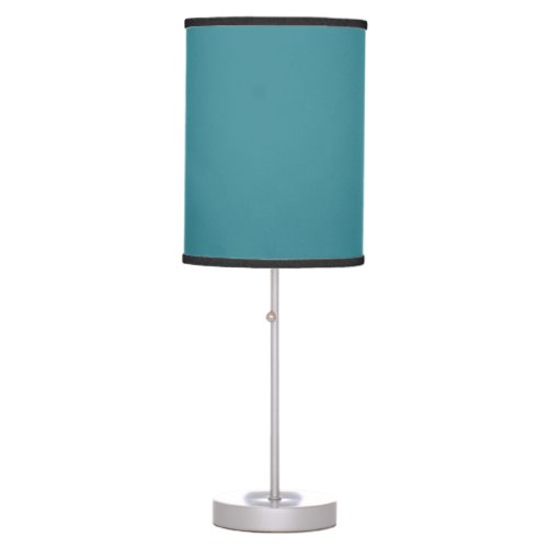 Bold Aqua Solid Color Pairs Satin Rolling Surf Table Lamp