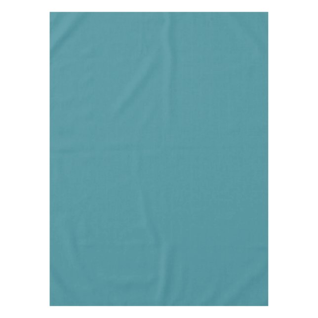 Bold Aqua Solid Color Pairs Satin Rolling Surf Tablecloth (Front)